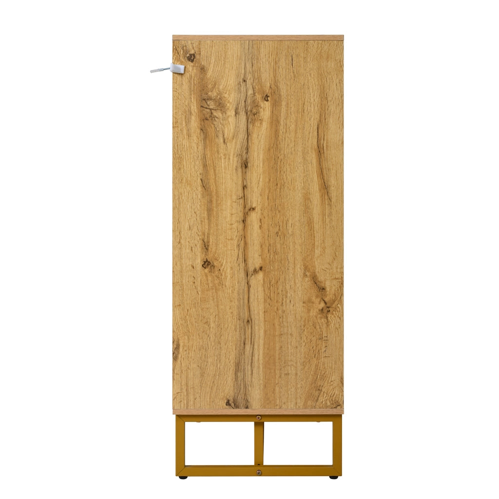 Scarpiera Slim 2 Ante in Legno con Ripiani ¨C Xylo ¨C Bianco/Nero
