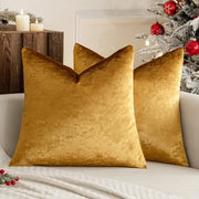 Set di Cuscini Champagne Gouden Luxe in Pelle di Velluto con Cerniera Nascosta, 2 pezzi, 45 x 45 cm