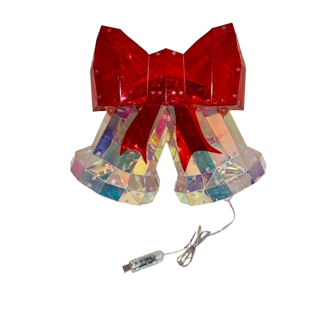 Figura luminosa campane 3D 40 Led per decorazioni natalizie USB luci bluetooth gestite APP