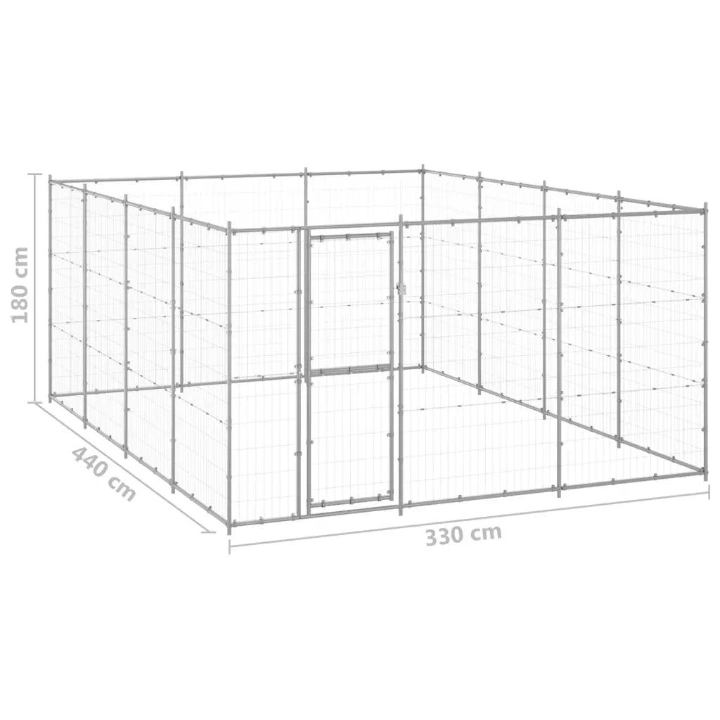 Gabbia per Cani da Esterno in Acciaio Zincato 14,52 m² 3082318