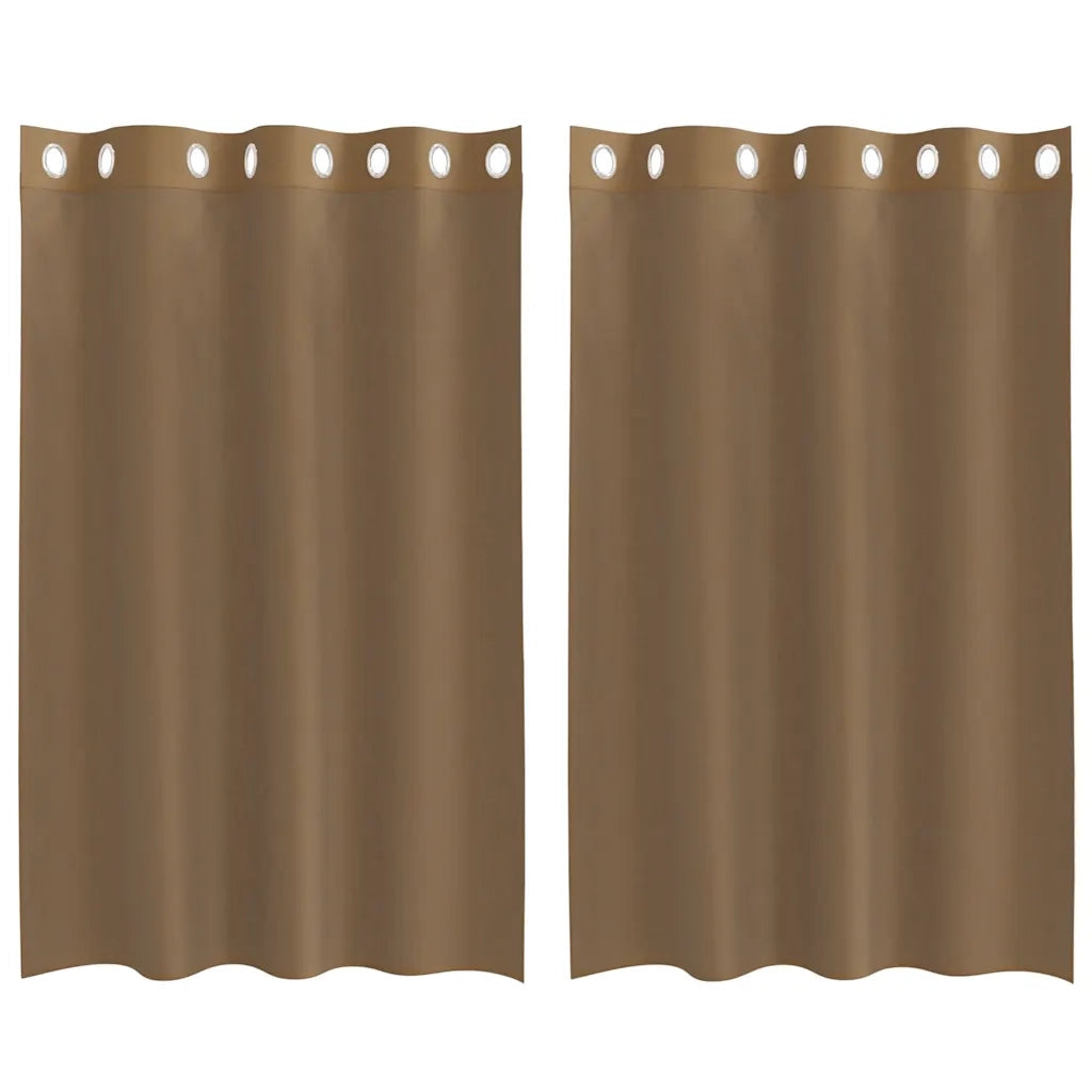 Tende in Voile con Occhielli 2 pz Marrone Chiaro 4102126
