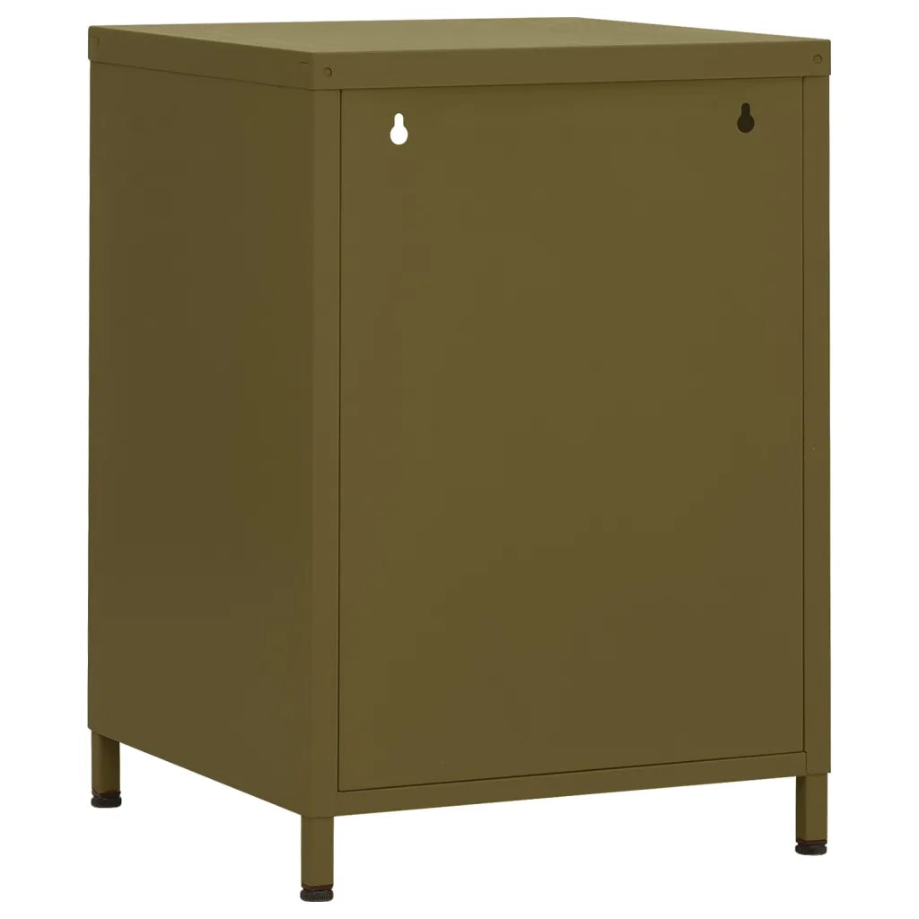 Comodino Verde Oliva 35x35x51 cm in Acciaio cod mxl 30401