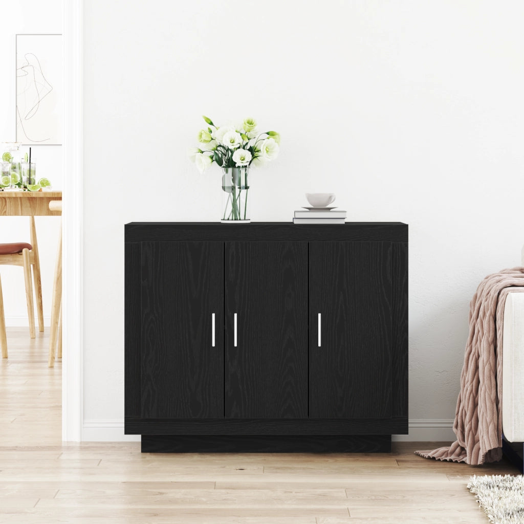 Mobile TV  Nero Rovere 92x35x75 cm in Legno Ingegnerizzato