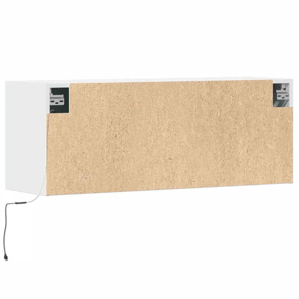 Mobile TV a Parete con Luci LED Bianco 100x31x35 cm 852362