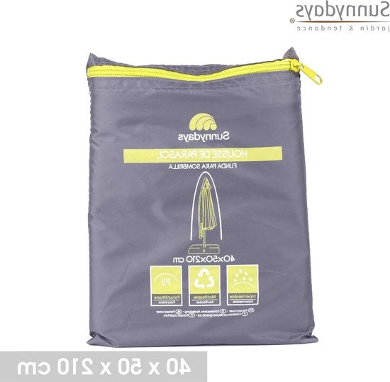 Copertura protettiva per ombrellone - 40 x 50 x 210 cm - Resistente al tempo - Grigio