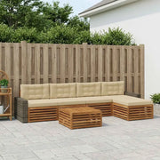 Set di divani da esterno 6 pcs Naturale e Beige 79 x 79 x 37 cm