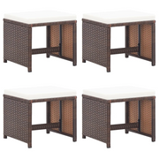 Sgabelli da Giardino 4 pz con Cuscini in Polyrattan Marrone cod mxl 5810