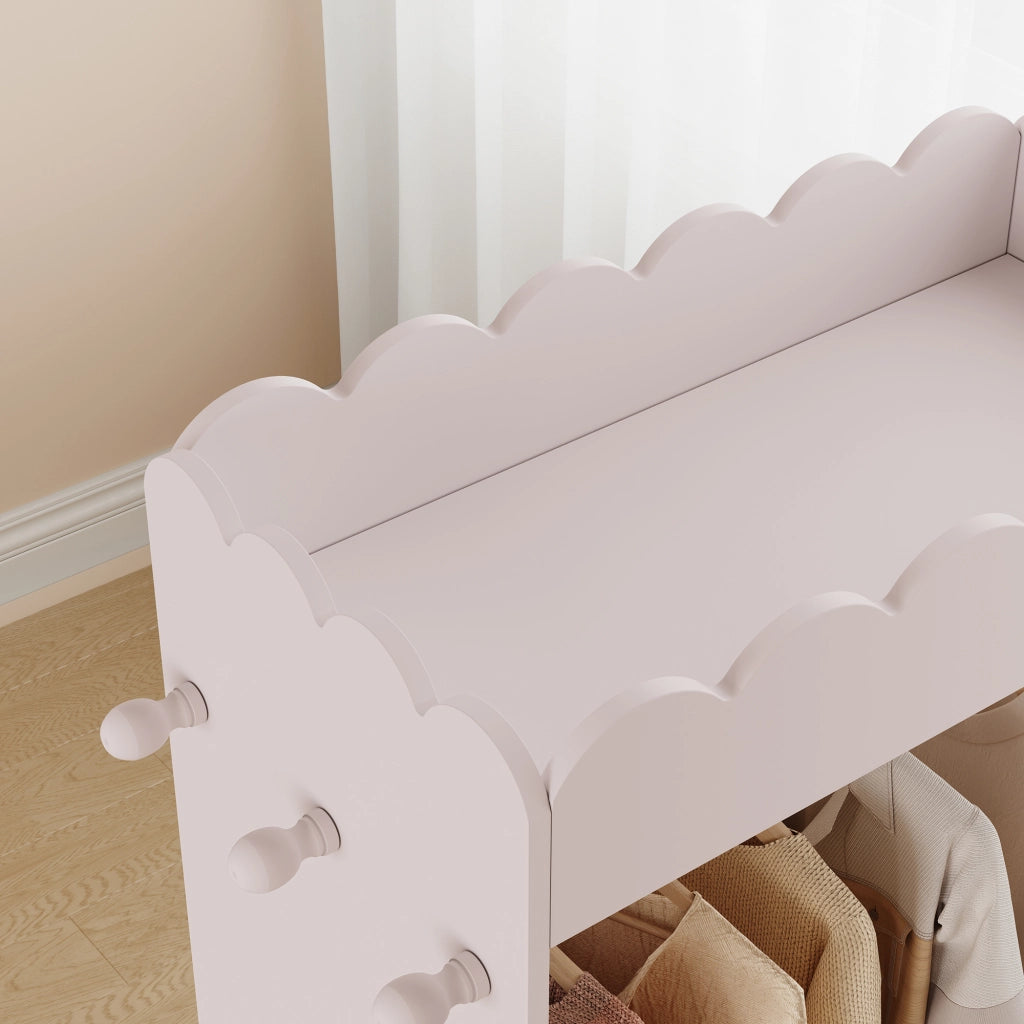 Guardaroba Vestnes per Cameretta con Specchio 120 x 63 x 38 cm - Rosa [en.casa]