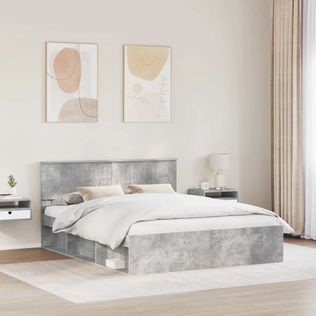 Struttura del letto Calcestruzzo 160 x 200 cm Pino massello 3410576
