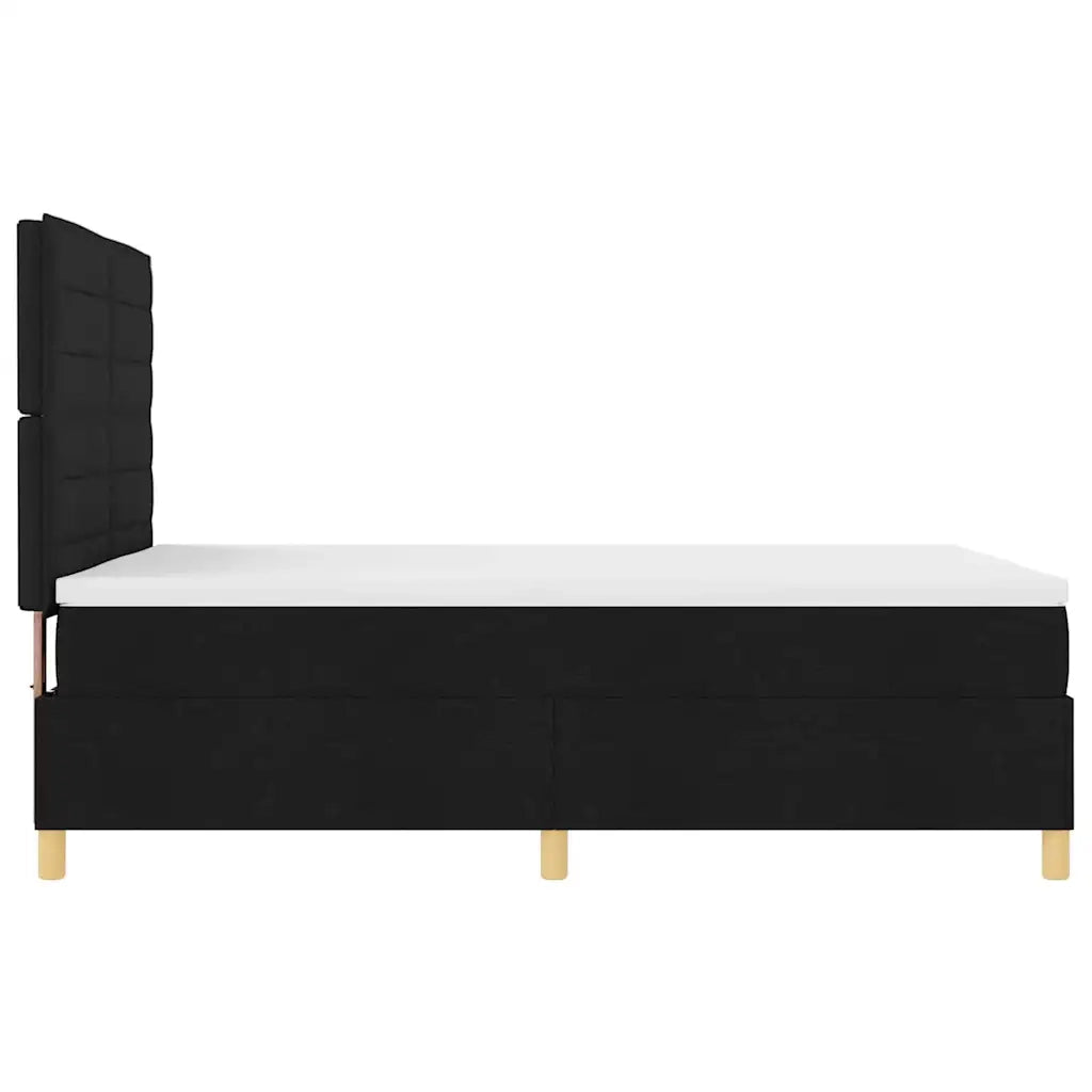 Letto a Sorgente LED con materasso Nero 140 x 190 cm Tessuto 3343021