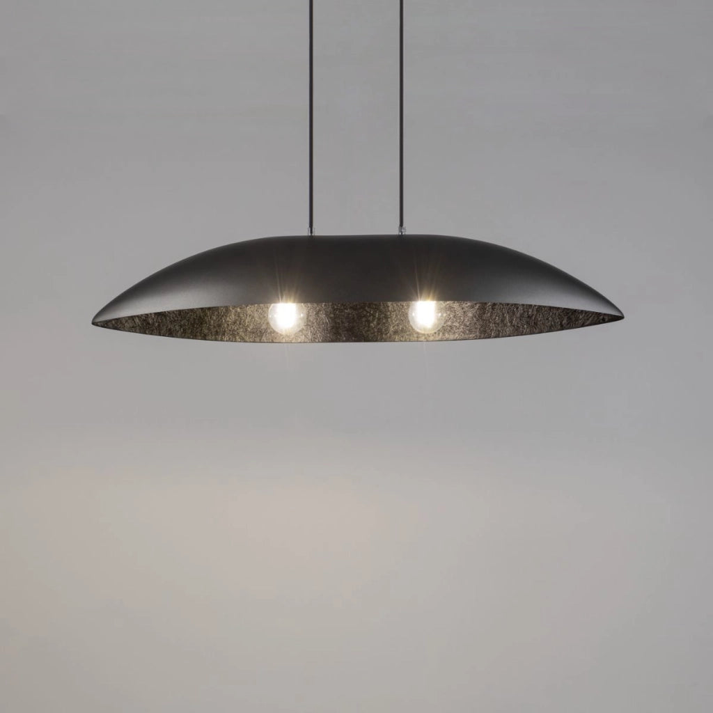 Lampada a sospensione Gondola argento/nero 2xE27 Sigma
