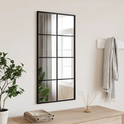 Specchio da Parete-Specchio a Muro-Specchio Decorativo Nero 40x80 cm Rettangolare in Ferro 444286