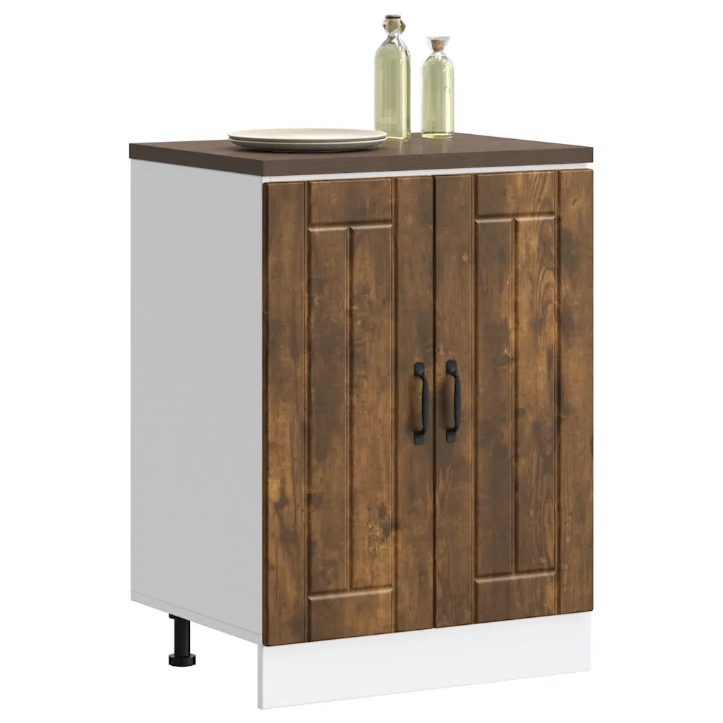 vidaXL Mobile Base Lavello Lucca Rovere Fumo in Legno Multistrato