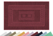 Tappeto Bagno Assorbente In Spugna Varie Misure Da Scendidoccia A Tappeto Grande Lavorazione Jacquard Tinta Unita Ricamo Cornice Lavabile Lavatrice Bordeaux - Scendidoccia45x60