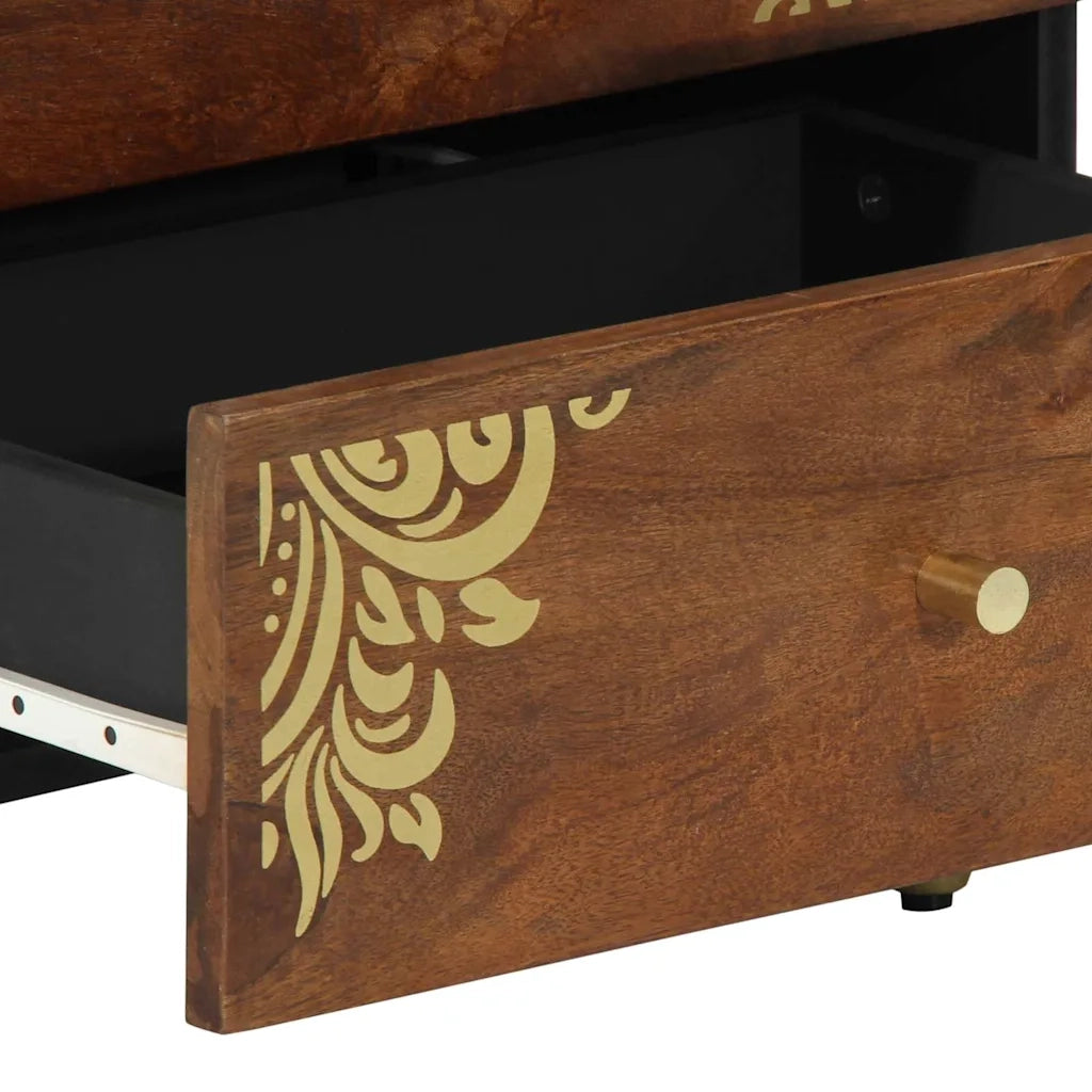 Comodino | Armadio da Notte | Mobiletto da notte con cassetto Marrone miele 50 x 33 x 62 cm