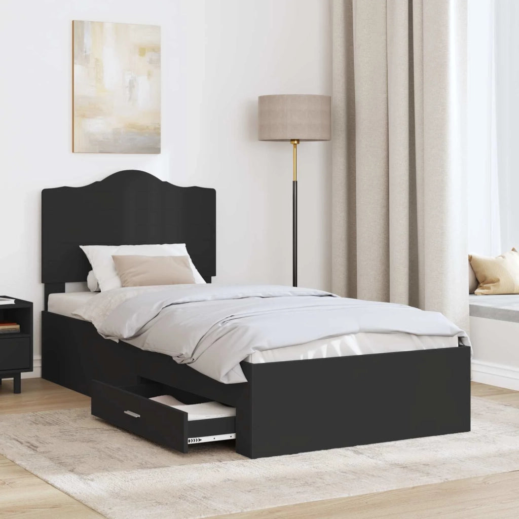 Struttura del letto Nero 100 x 200 cm Legno multistrato