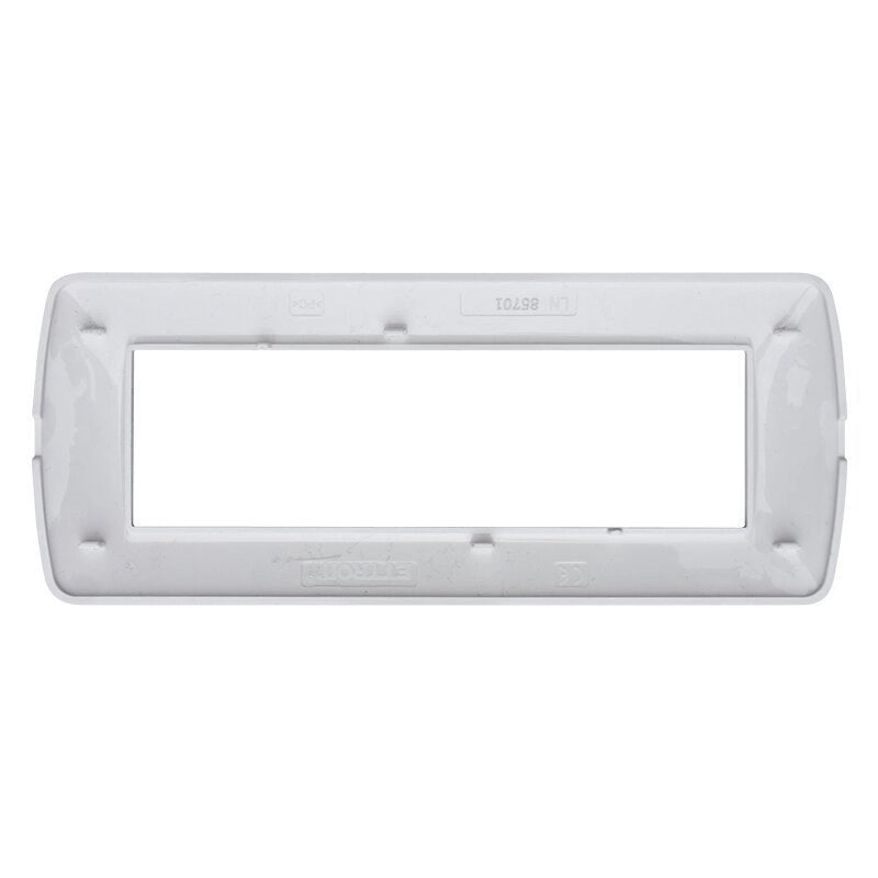 Placca Plastica Serie Space 7P Colore Bianco Satinato Compatibile Con Bticino Living Light