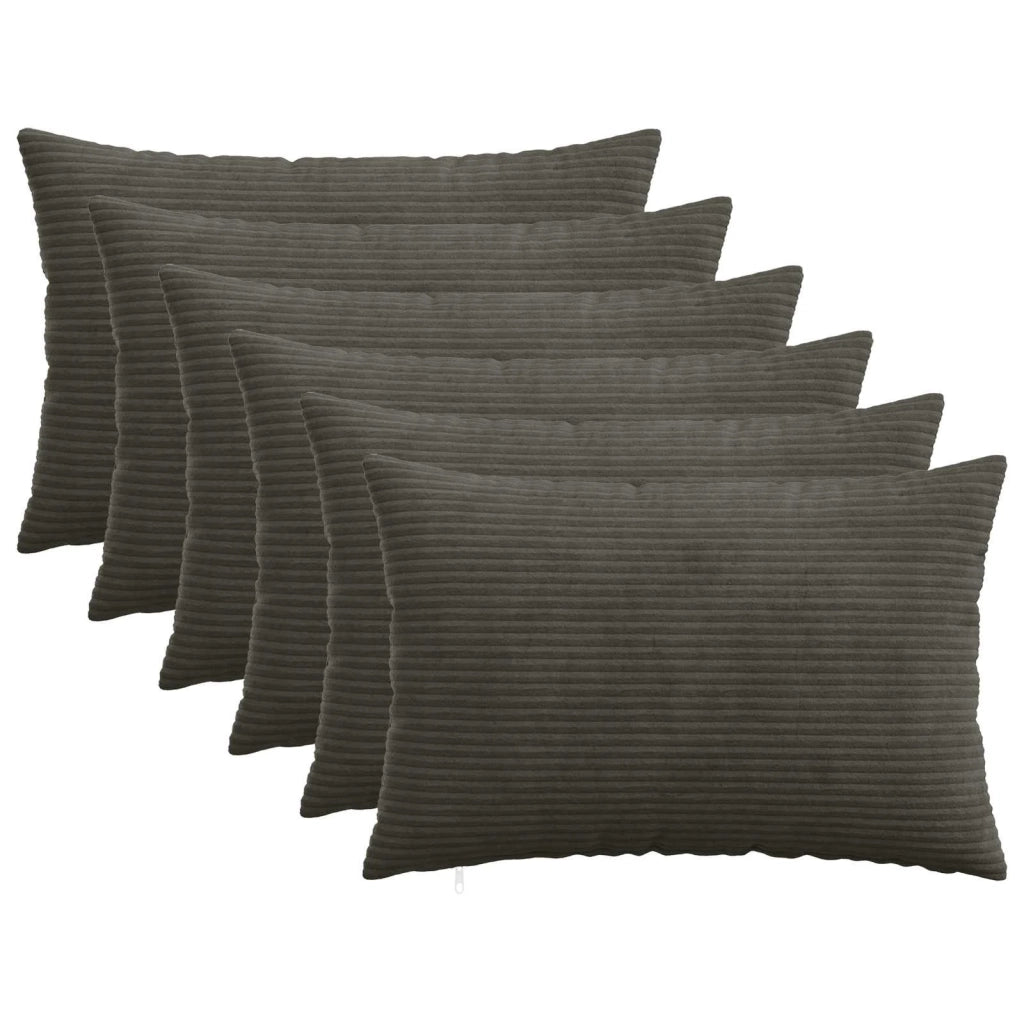 Federa 6 pcs HEERLEN Antracite 50 x 75 cm corduroy 911650
