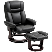 Poltrona Relax Reclinabile con Poggiapiedi ¨C Zephmum ¨C Nero, Similpelle