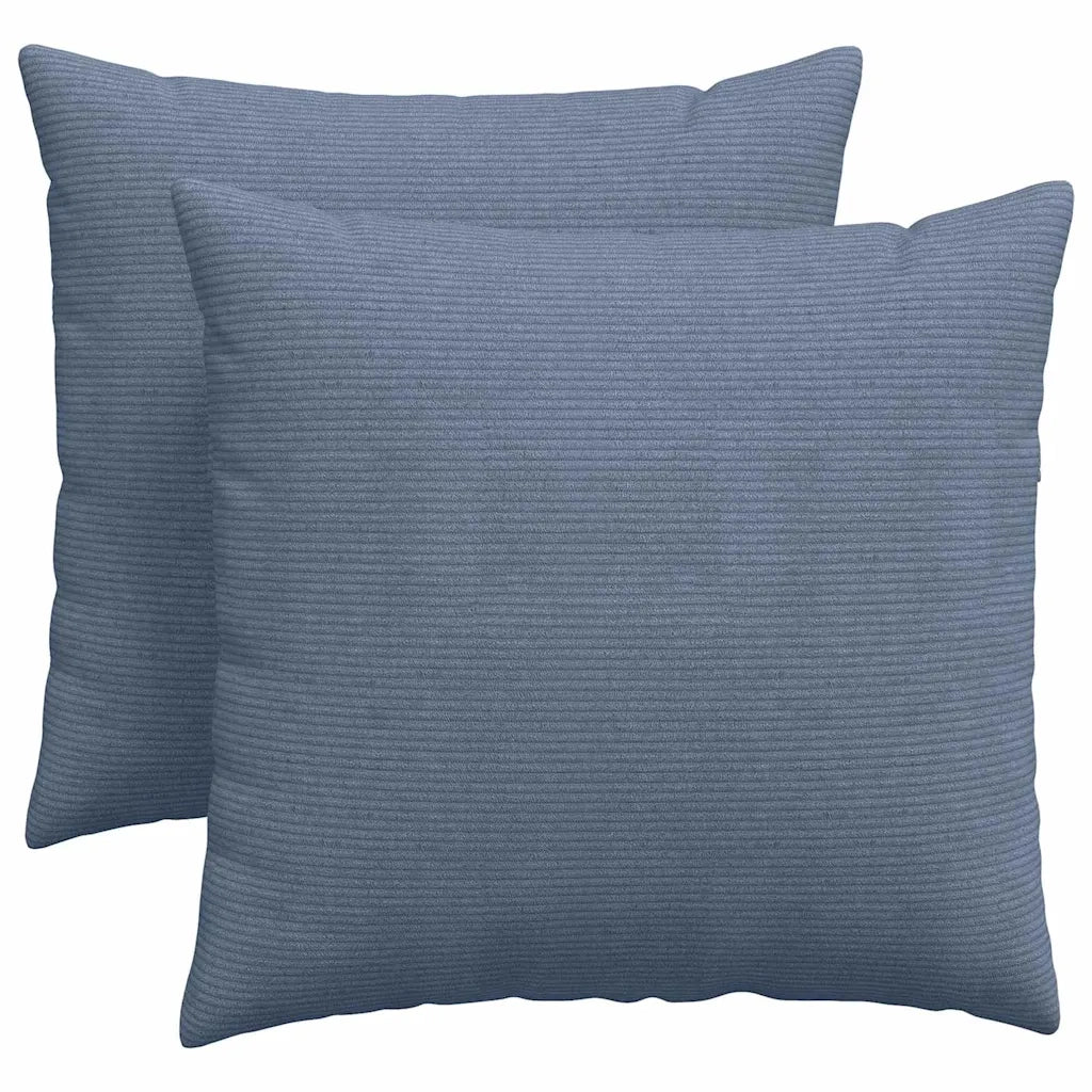 Cuscini da Divano 2 pz-Set di 2 Cuscini per Sofa Blu 45 x 45 cm Tessuto in Cords 910819