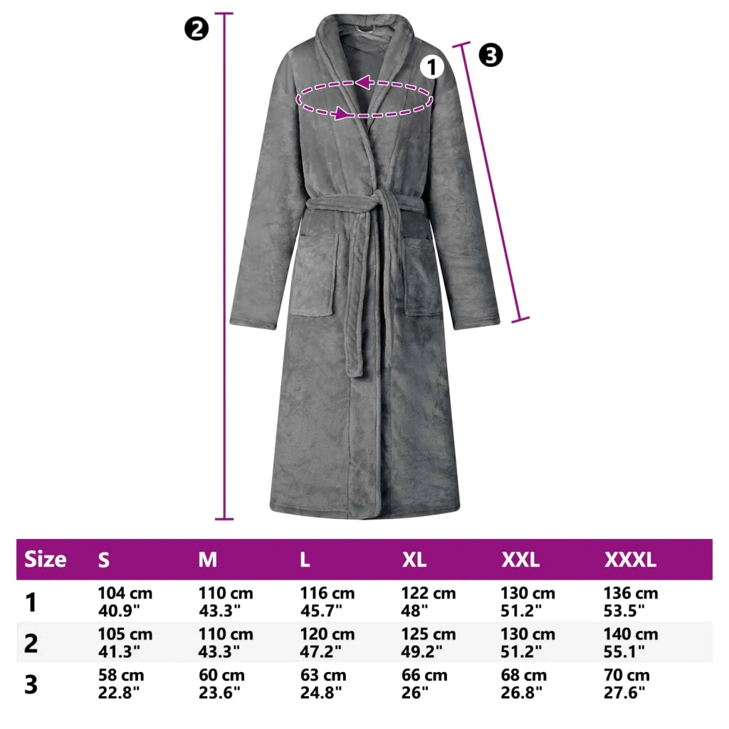 Accappatoio senza Cappuccio Grigio scuro xxxl Flanella CFW3732334