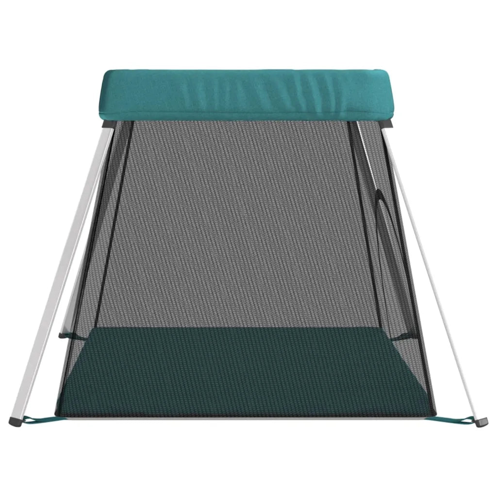 Box per Bambini con Materasso Verde Tessuto di Lino CFW9930161