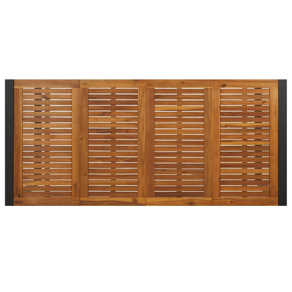 Set da Pranzo per Giardino 9 Pezzi  Grigio Poly Rattan Acacia