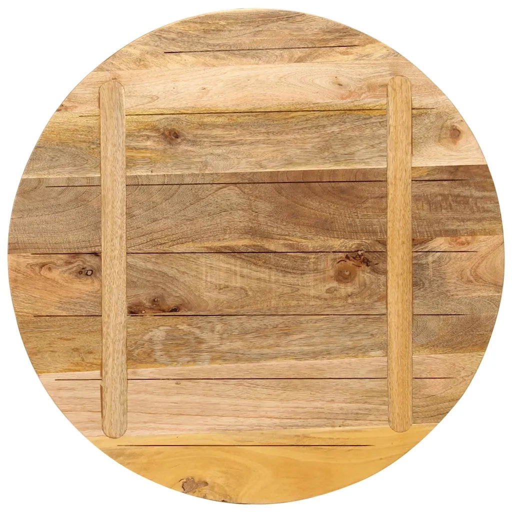 Piano per Tavolo Ã˜ 80x1,5cm Rotondo Legno Massello Grezzo Mango