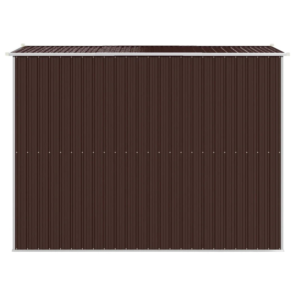 Casetta da giardino cabina ripostiglio capanno da esterno capanno per attrezzi robusta scura 192 x 274 x 223 cm acciaio zincato marrone 02_0022318