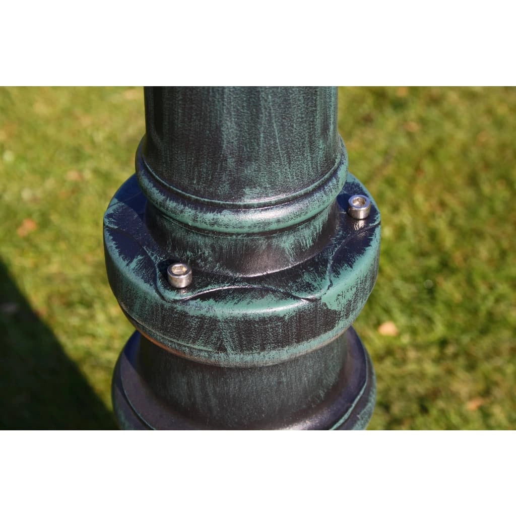 Lampada da terra da giardino a 3 bracci 215 cm alluminio verde scuro 02_0042534