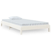 Letto singolo | Letto per adulti | Letto Impilabile Bianco 90x190 cm in Legno Massello di Pino