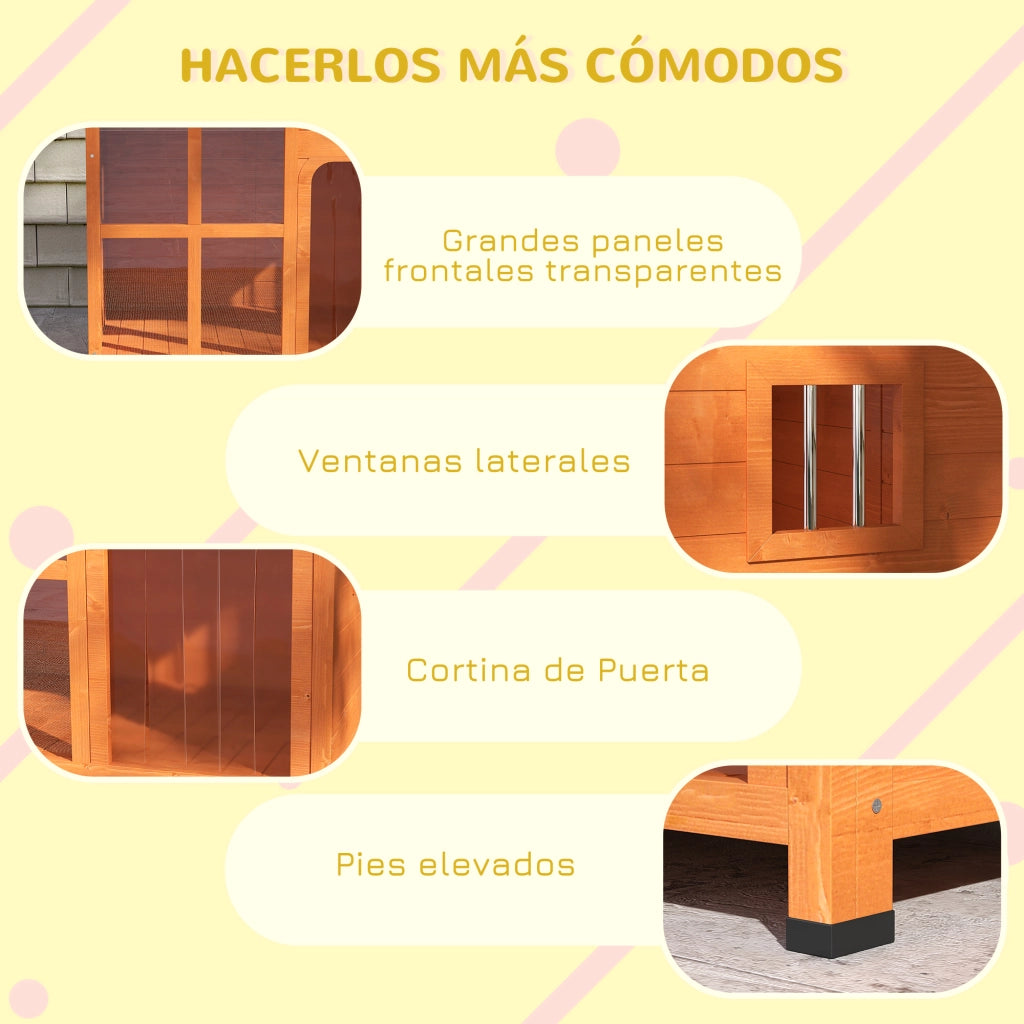 Casetta per Cani Esterno con Tetto in Tegole ¨C zephmum ¨C 90x62x71 cm Legno Naturale