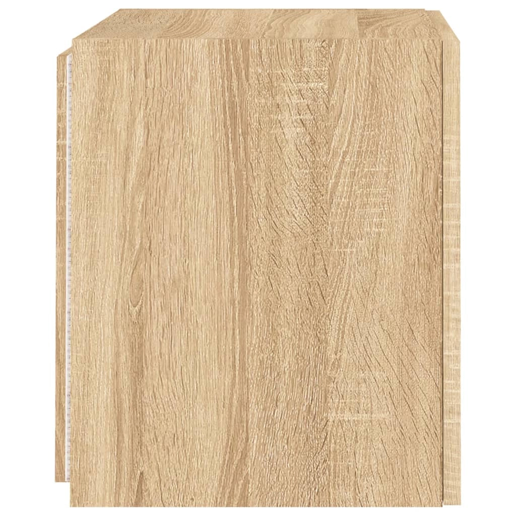 Mobile TV multimediale da parete mensola TV credenza TV sala da pranzo soggiorno camera da letto luci LED 2 pezzi rovere Sonoma 40,5 x 35 x 40 cm marrone 02_0029175