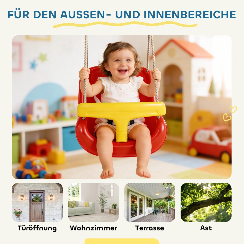 Sedia Dondolo Regolabile per Bambini con Sponde Sicurezza ¨C zephmum ¨C Rosso