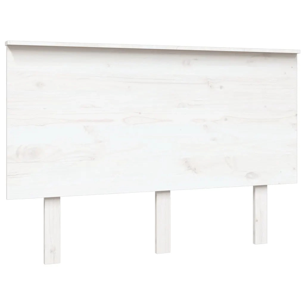 Testiera | Testata per Letto Bianca 124x6x82,5 cm Legno Massello di Pino
