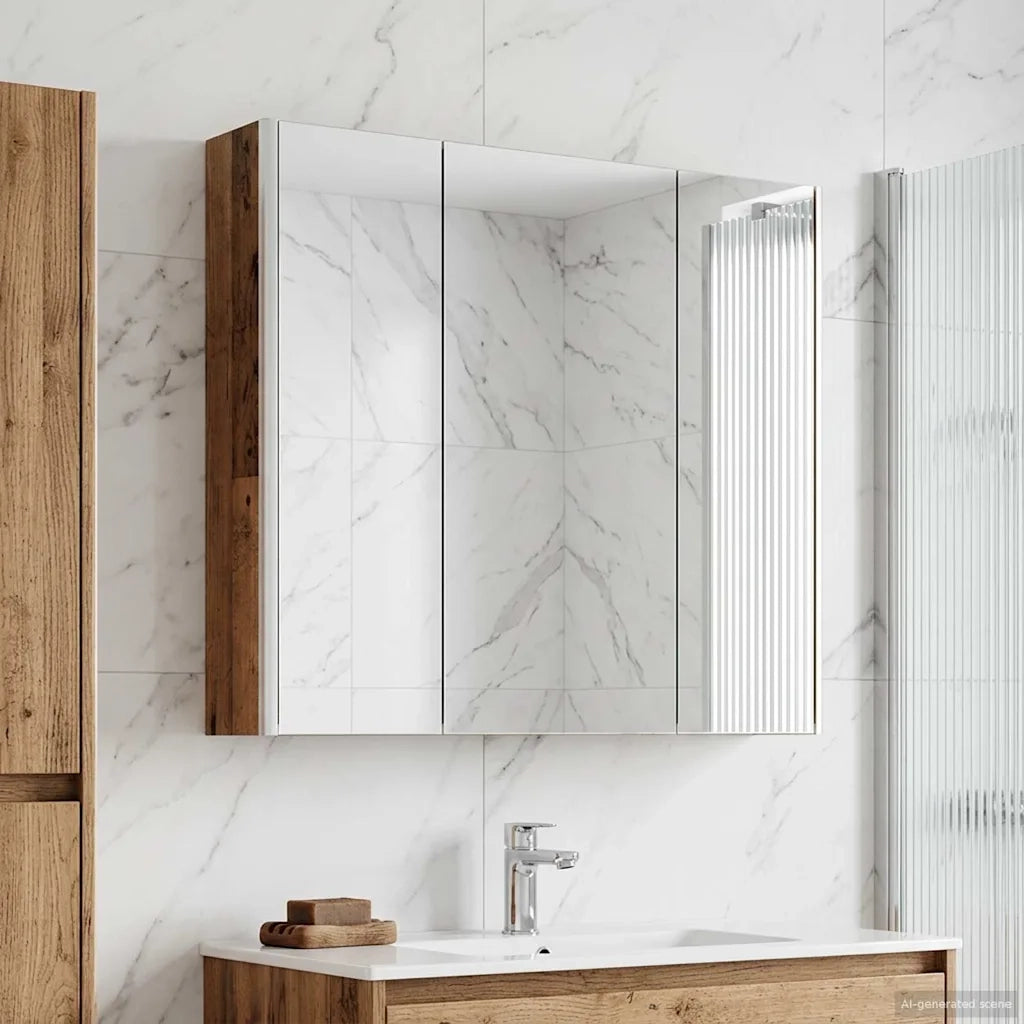 Mobiletto per specchio da bagno con lo scaffale Legno vecchio