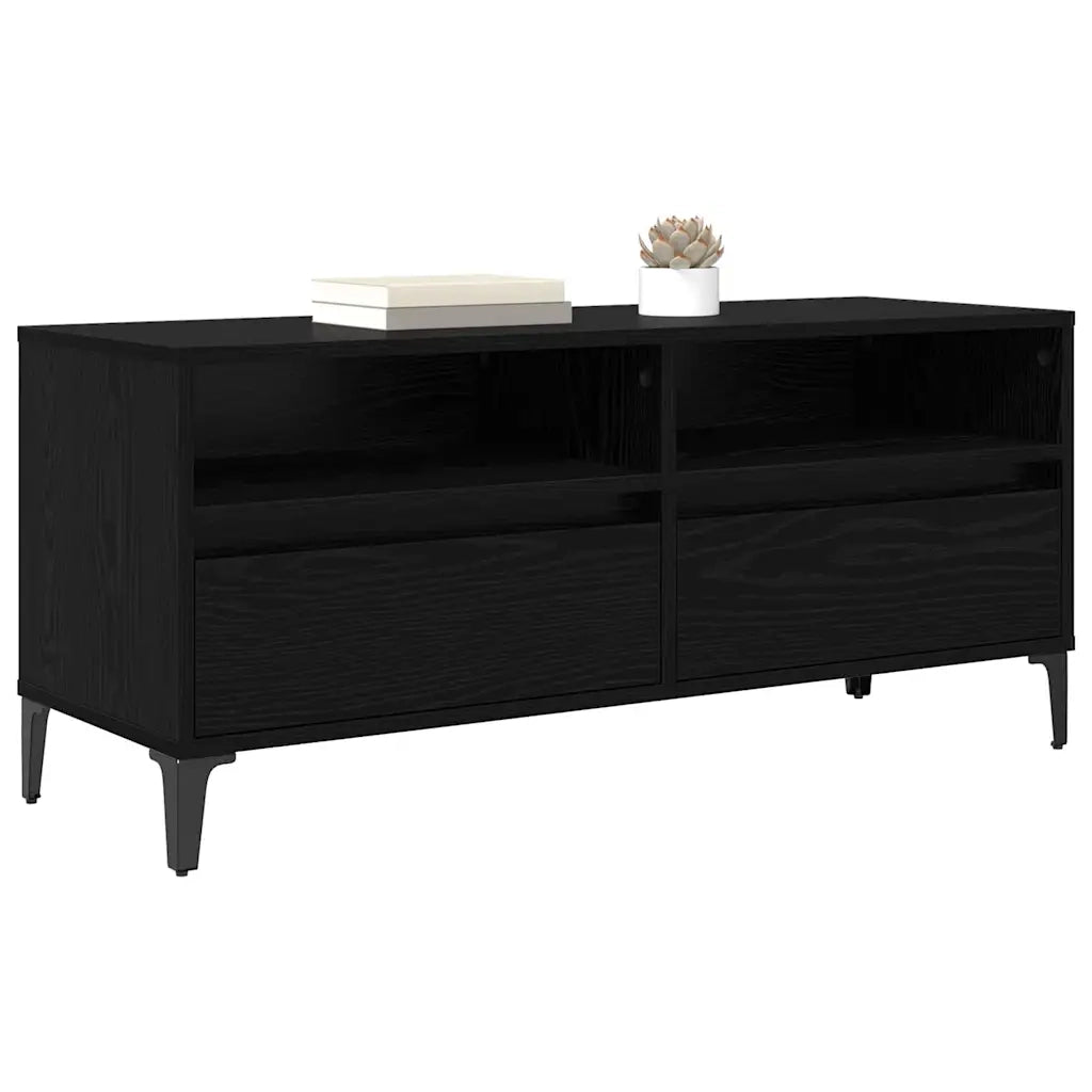 Mobile TV con cassetto-Credenza TV-Console TV Rovere Nero 100 x 34,5 x 44,5 cm 121905