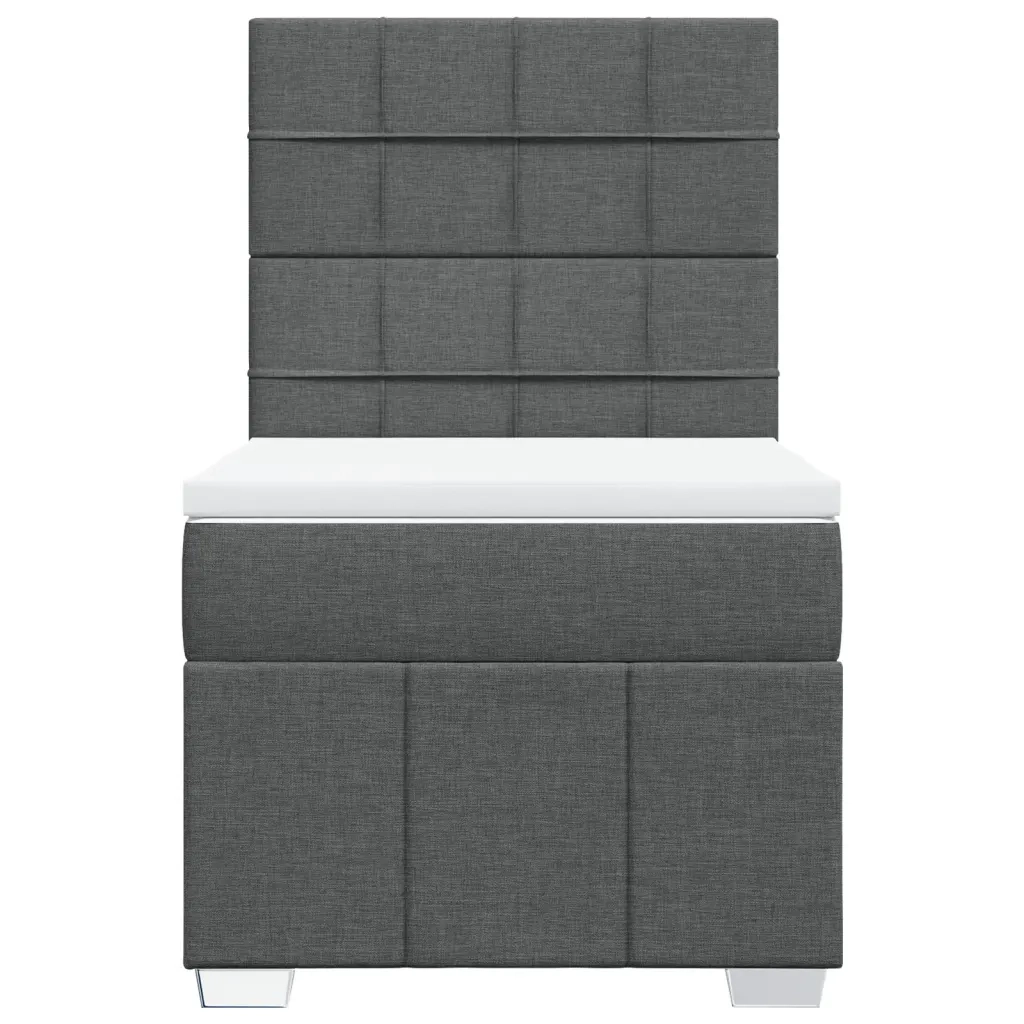 Giroletto a Molle con Materasso Grigio Scuro 90x190 cm Tessuto 3293824