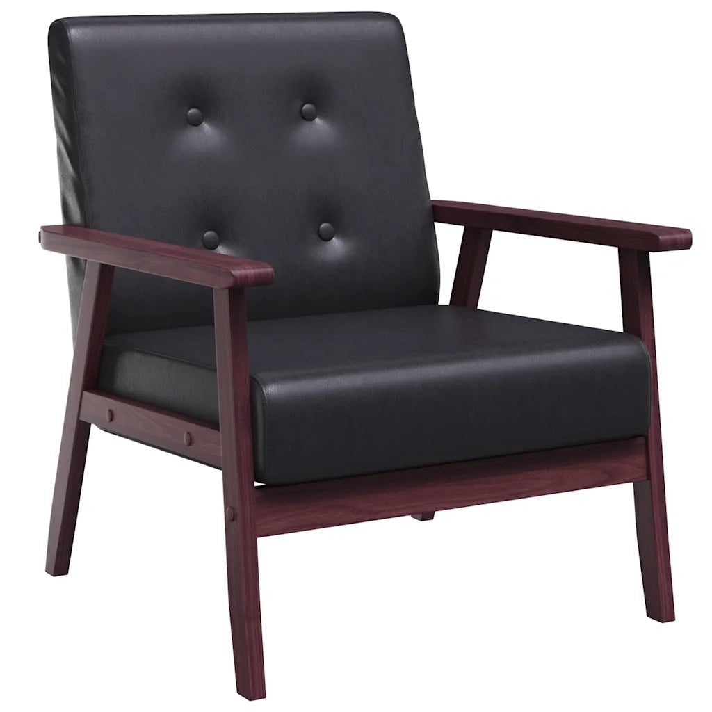 Divano Sedia-Poltrona Nera in Similpelle 537033