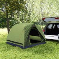 Tenda da Campeggio per 3 Persone Impermeabile con Tasca, Gancio per Lanterna e Borsa, 2x2x1.35m, Verde