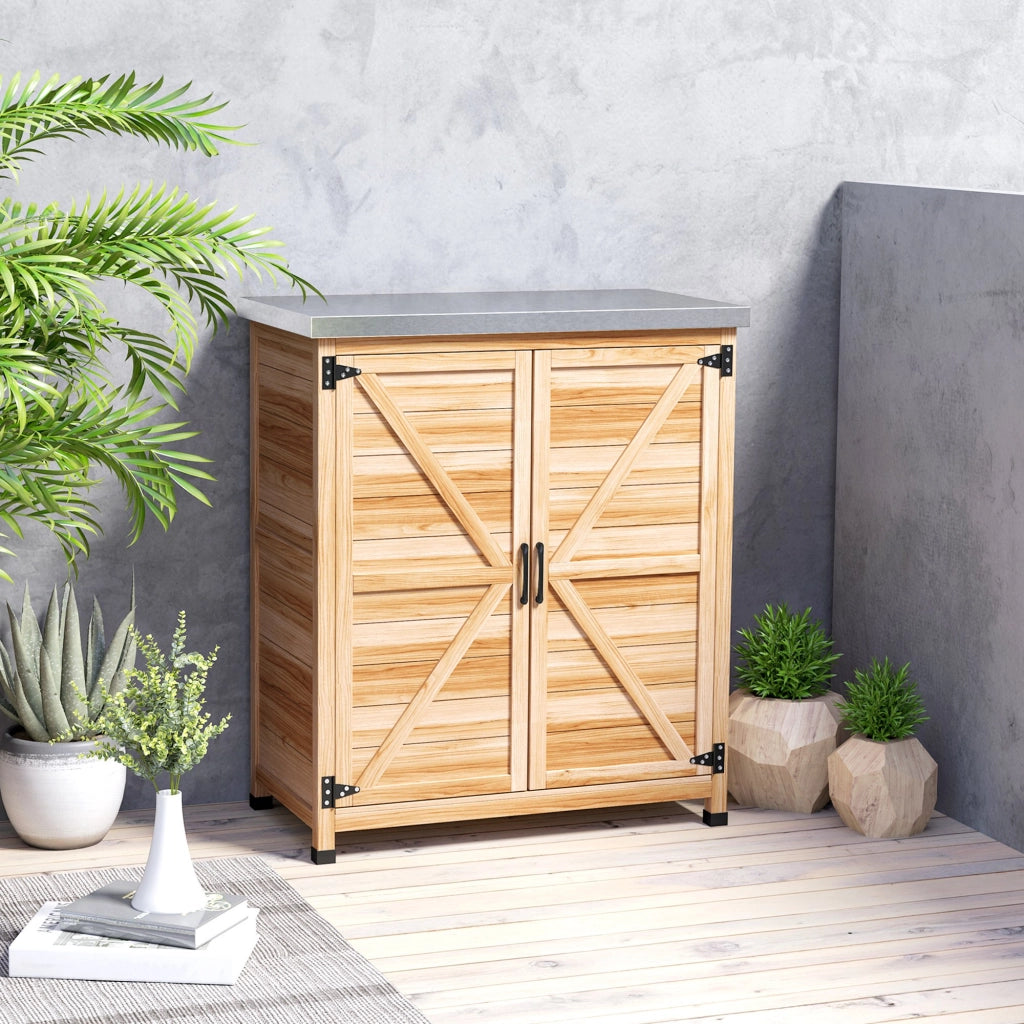 Ripostiglio da Giardino con Tavolo da Lavoro ¨C zephmum ¨C Legno, Antracite, 79x43x92cm