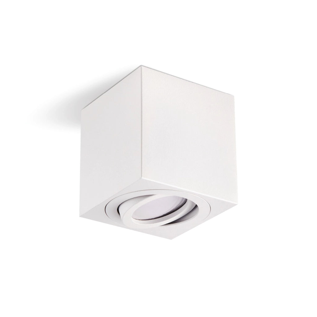Faretto soffitto quadrato bianco orientabile GU10 35W Kobi
