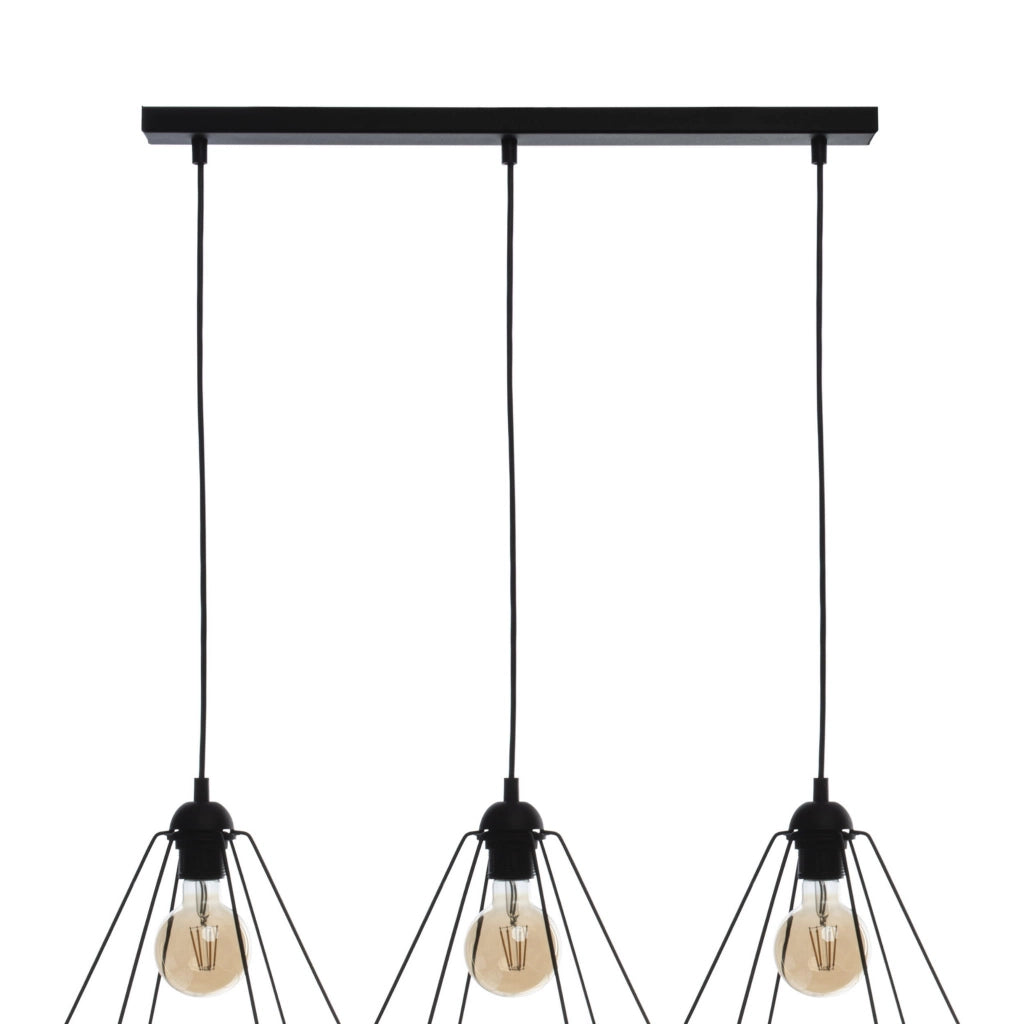 Lampadario Milagro Basket 3xE27 nero metallo MLP7215
