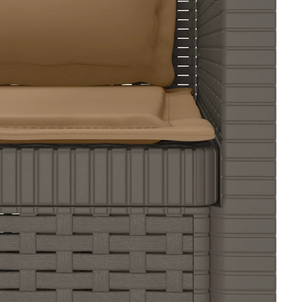 Poltrona a 1 Posto con Cuscini Aspetto Rattan PP Grigio Chiaro 8011882
