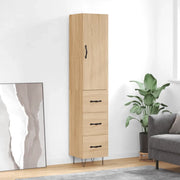 Credenza-Buffet-Armadio da cucina Rovere Sonoma 34,5x34x180 cm in Legno Multistrato 754778