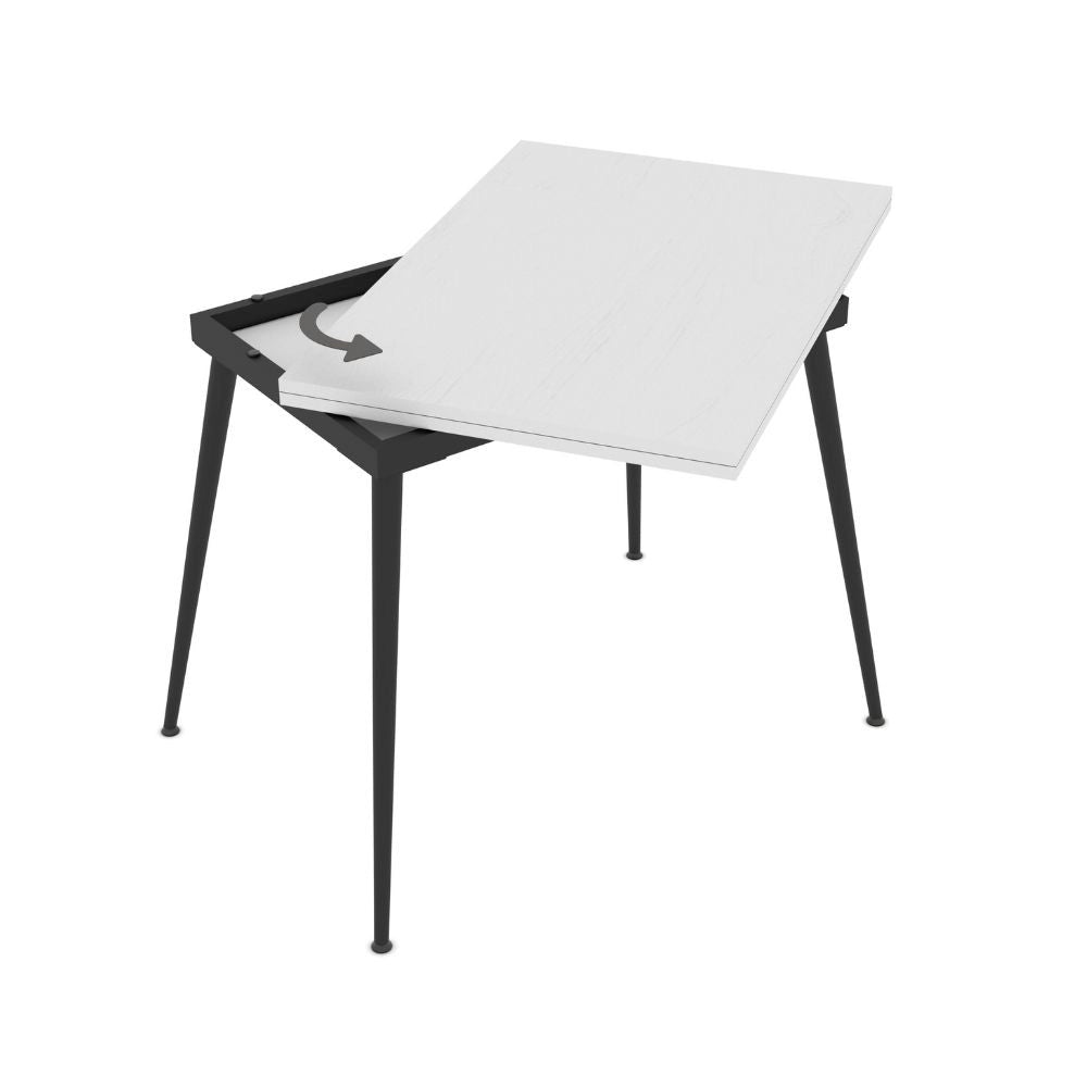 Tavolo allungabile e girevole bianco Lilis 90x60x75H