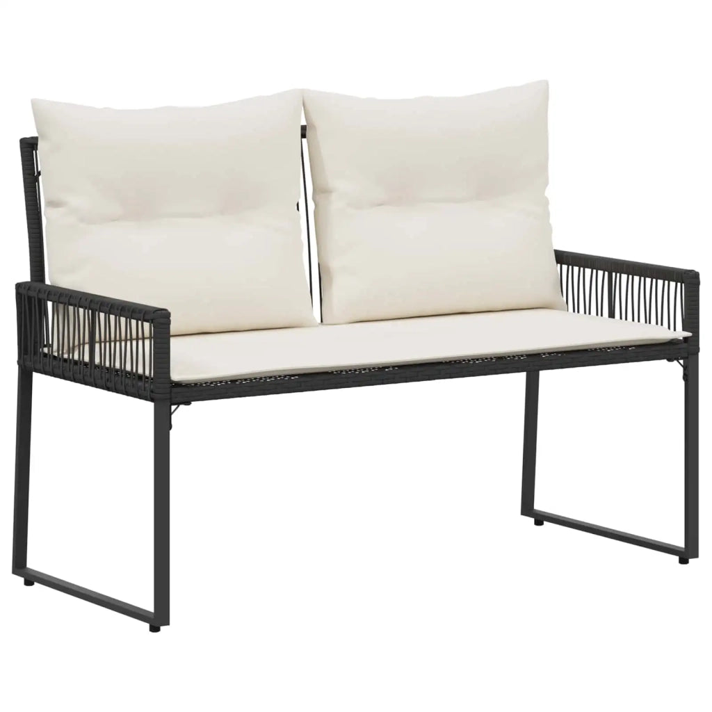 Panchina da esterno 4 pcs Nero e Bianco Crema polyrattan 42025160
