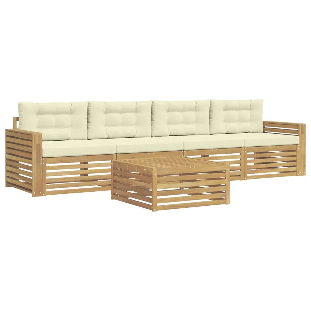 Set di divani da esterno 5 pcs Bianco e Crema 3390010