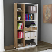 Biblioteca Imer, Libreria 8 Ripiani, 80x25x189h cm Bianco Rovere