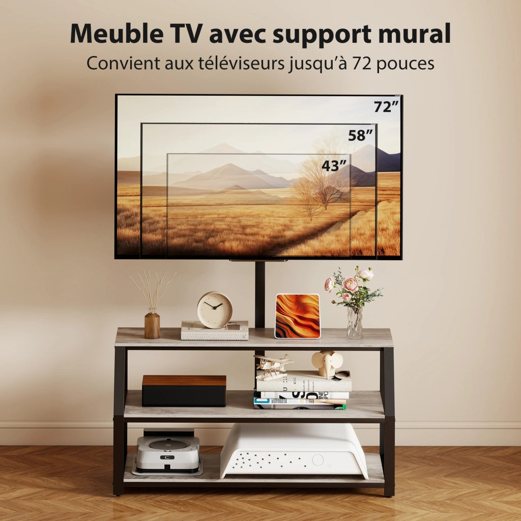 Mobile TV con supporto per televisori fino a 72 pollici ¨C Minimal ¨C 110x43x150 cm grigio
